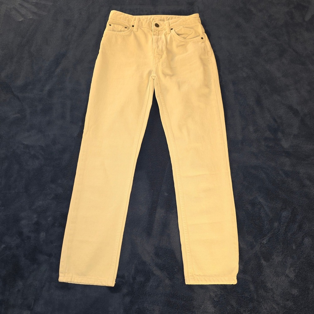 Ksubi Off White Nine O Mallow High Waist Cotton Straight Leg Jeans Size 24